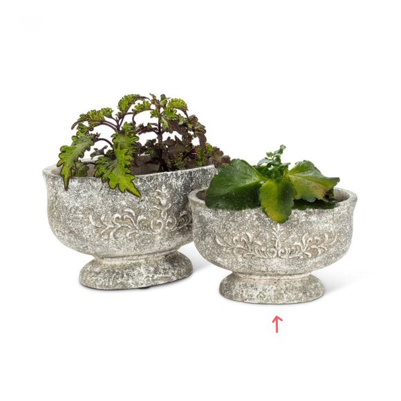 Small Oval Pedestal Planter - Garden Flower Plant - Picture 2 of 7